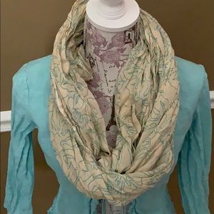 Beige and blue scarf